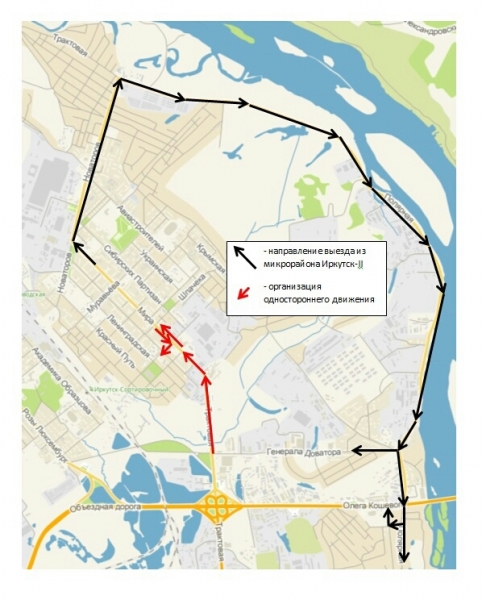 Односторонней станет улица Мира на въезде во Второй Иркутск с 17 мая 