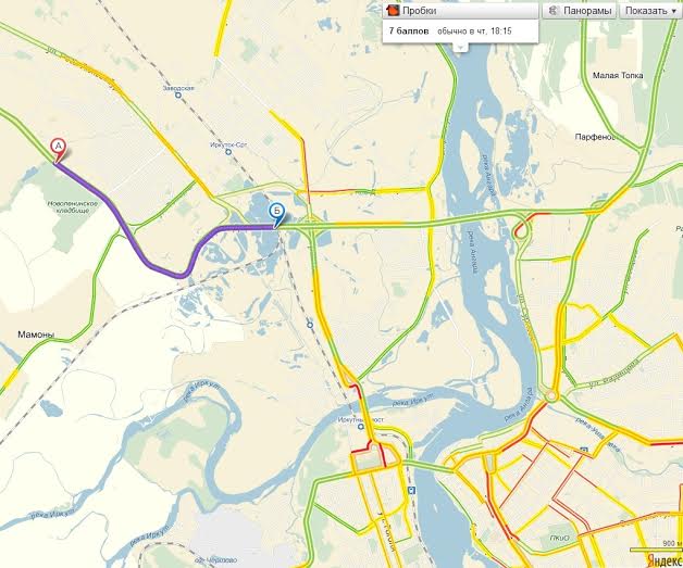 Пробки-рекордсмены зарегистрированы в Иркутске на прошлой неделе