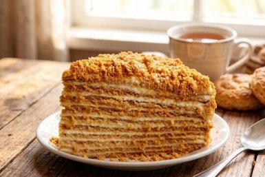 Ленивый "Медовик" к чаю: готовим идеальные коржики без духовки