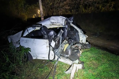 Автомобиль разорвало на две части после удара о дерево в Приморье — водитель погиб