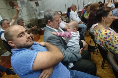 Собрание РППС. Давид Губарь, Александр Плотников (слева направо) Ольга Кишаковская. РИА PrimaMedia