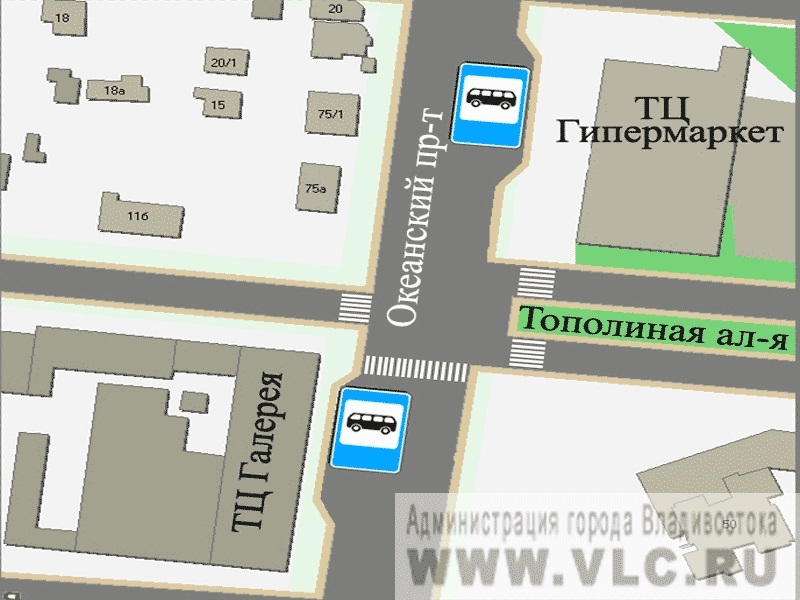 Владивосток карта города океанский проспект