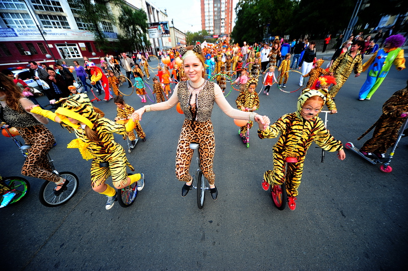 Полосатые одноколесные, Фото с места события собственное