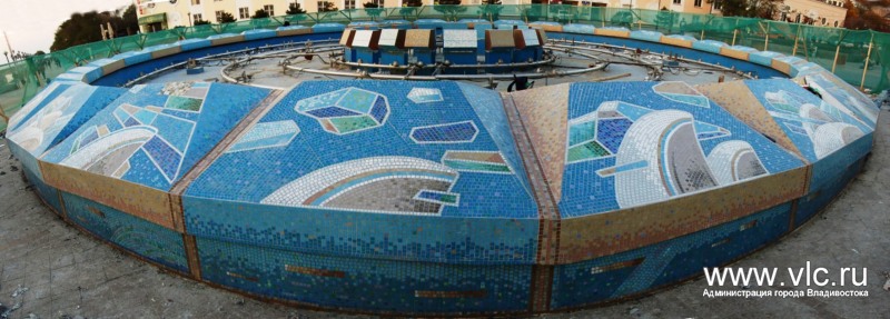 Мозаичное панно "Кристаллы океана", фонтан, Фото с места события из других источников