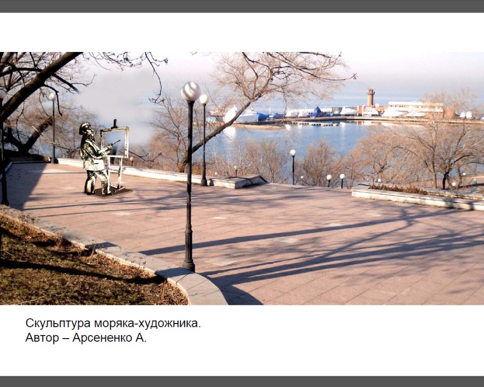 Скульптура моряка-художника, Фото с места события из других источников