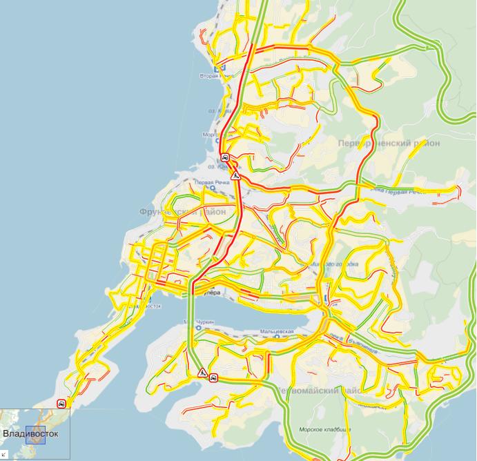 Карта пробок владивосток