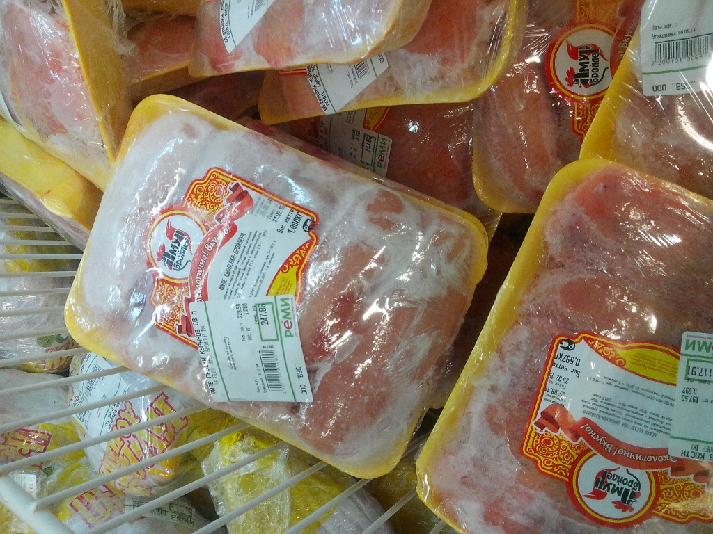 Курица замороженная фирмы "Амурский бройлер", Фото с места события собственное