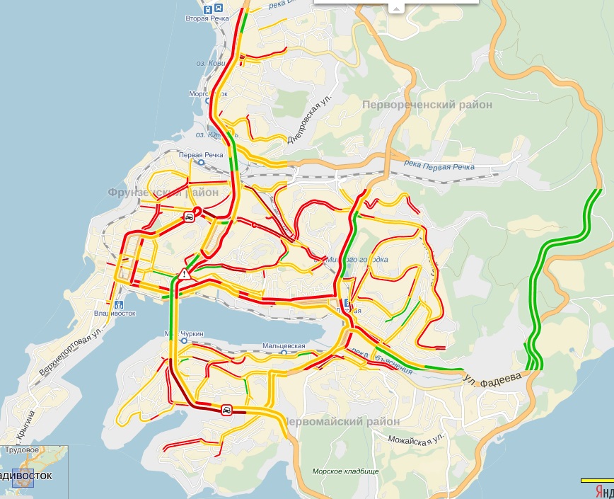 Карта пробок владивосток