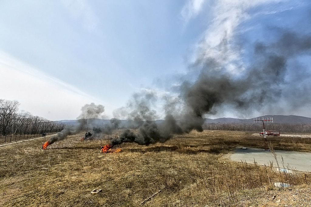 Условный лесной пожар, Фото с места события собственное