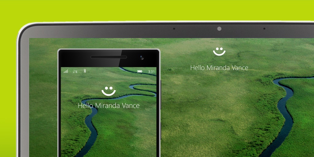 Приветствие биометрической системы Windows Hello