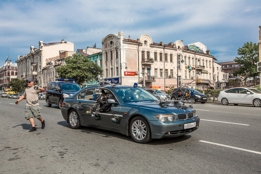 Съемки фильма в центре Владивостока