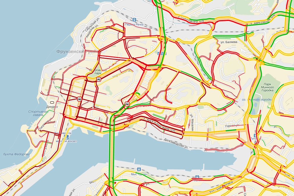 Пробки владивосток онлайн сейчас карта в реальном времени