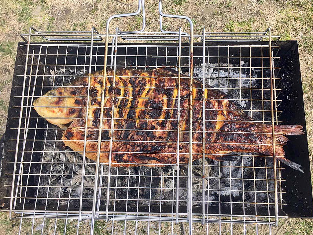 Пожарить рыбу на мангале на решетке рецепт с фото