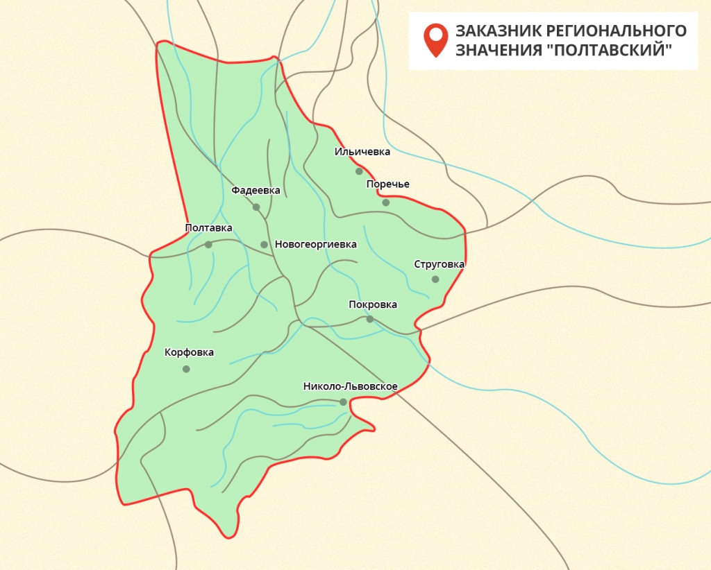 Границы заказника "Полтавский"