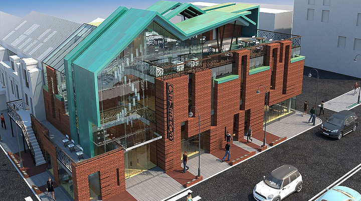 Макет здания торгово-развлекательного центра "Семёнов"