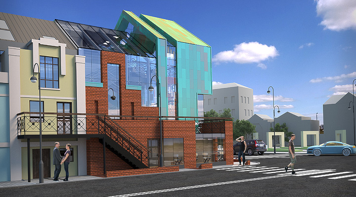 Макет здания торгово-развлекательного центра "Семёнов"