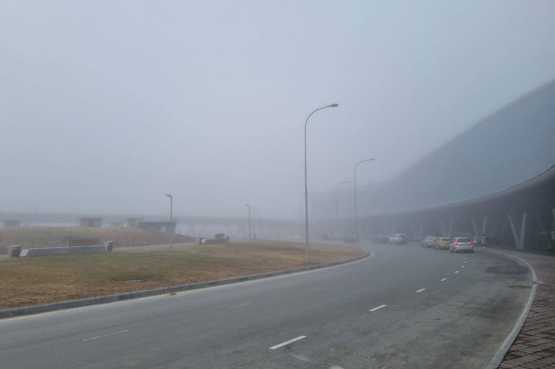 Плотный туман нарушил работу аэропорта Южно-Сахалинска