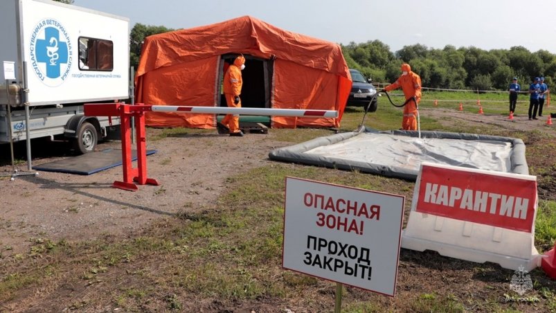 В Хабаровском районе МЧС провело масштабное учение по борьбе с биологической угрозой