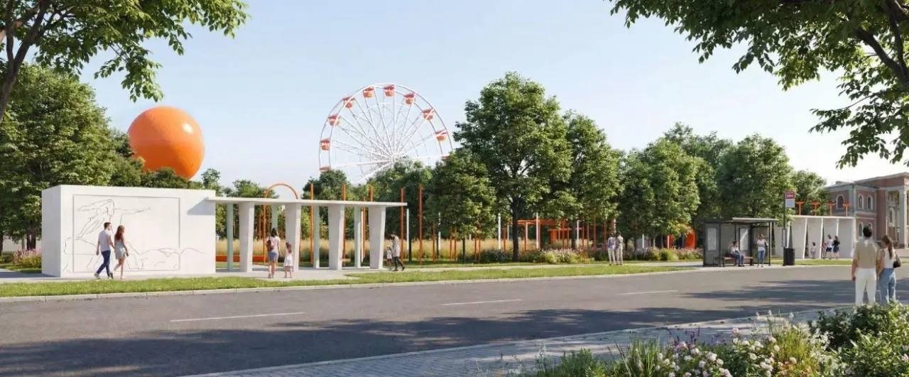 Предварительная визуализация будущего внешнего облика парка в Благовещенске пресс-служба АО &quotБанк ДОМ.РФ&quot