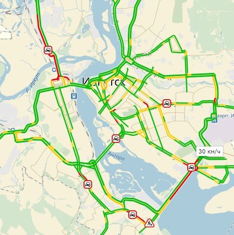 Пробки иркутск карта онлайн