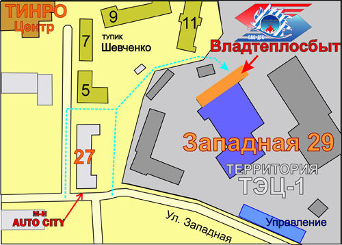 Схема проезда к Владтеплосбыту