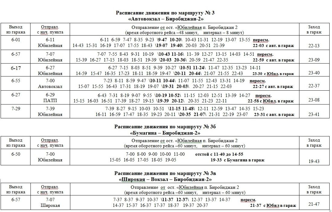 Биробиджан карта автобусов